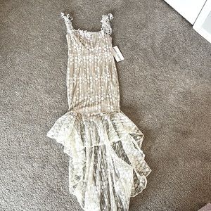 White Lace Dress- high low!